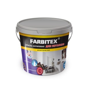 Краска акриловая FARBITEX для потолков 1.1кг фото из интернет-магазина Строймикс