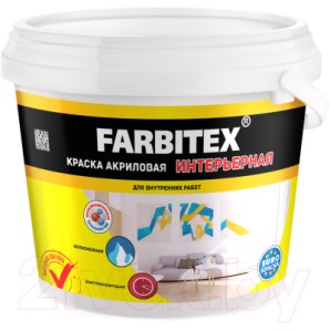 Краска акриловая FARBITEX интерьерная 13кг фото из интернет-магазина Строймикс