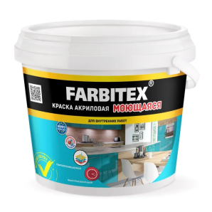 Краска акриловая FARBITEX моющаяся 3кг фото из интернет-магазина Строймикс