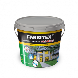 Краска акриловая FARBITEX фасадная 6кг фото из интернет-магазина Строймикс