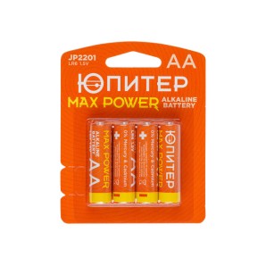 Батарейка AA LR6 1.5V alkaline 4шт. ЮПИТЕР MAX POWER фото из интернет-магазина Строймикс