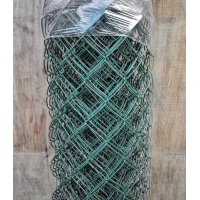 Сетка-рабица в ПВХ 55*55 д 2.4 мм высота 1.2м 10м зеленая фото в Строймикс