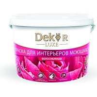 Краска ВД-АК 216 DECOR для интерьеров моющаяся белоснежная 7 кг. 31-679 фото в Строймикс