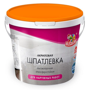 Шпатлевка акриловая OLECOLOR 0,9 кг. для наружн. работ фото из интернет-магазина Строймикс