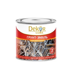 Грунт-эмаль 3в 1 DECOR алкидная 0,9 кг., черная фото из интернет-магазина Строймикс