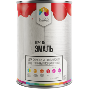 Эмаль ПФ-115 черная ЛИДА 1,0 кг арт 10349 фото из интернет-магазина Строймикс