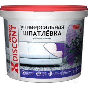 Шпатлевка ОРЕОЛ ДИСКОНТ масляно-клеевая универс., 1,5 кг. фото из интернет-магазина Строймикс