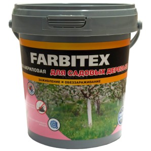 Краска для садовых деревьев FARBITEX 1,2кг. фото из интернет-магазина Строймикс
