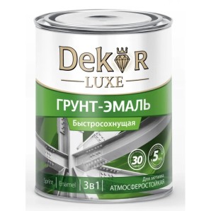 Грунт-эмаль 3в 1 DECOR SPRINT 3в1 быстросохнущая 0.9 кг..серая фото из интернет-магазина Строймикс