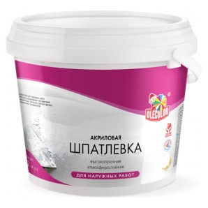 Шпатлевка акриловая OLECOLOR 1,6 кг. для наружн. работ фото из интернет-магазина Строймикс