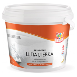 Шпатлевка акриловая OLECOLOR 1,8 кг. для стен и потолков фото из интернет-магазина Строймикс