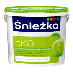 Краска Sniezka ECO акриловая эмульсия д/стен и потолков 5л. фото из интернет-магазина Строймикс