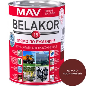 Грунт-эмаль BELAKOR 15 быстросох. красно-коричн. мат.1.0л фото из интернет-магазина Строймикс