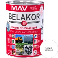 Грунт-эмаль BELAKOR 15 быстросох. бел. матовый 1.0л фото в Строймикс