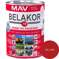 Грунт-эмаль BELAKOR 15 быстросох. RAL 3000 красн. матовый 2.4 л (2кг) фото в Строймикс