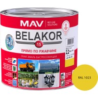 Грунт-эмаль BELAKOR 15 быстросох. RAL 1023 желт. матовый 1.0 л (1кг) фото в Строймикс