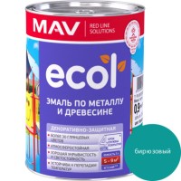 Эмаль ПФ-115 ECOL (1.0л/0.9кг) бирюзовая по металлу и древ. фото в Строймикс