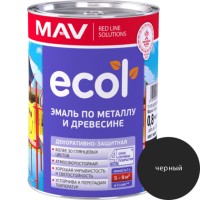 Эмаль ПФ-115 ECOL (1.0л/0.8кг) черная по металлу и древ. фото в Строймикс