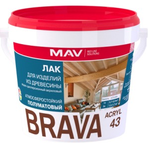 Лак ВД-АК-1043 BRAVA ACRYL 43 для изд.из древ. п/гл SP 1л (1кг) арт.076398 фото из интернет-магазина Строймикс