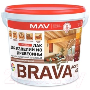 Лак ВД-АК-1043 BRAVA ACRYL 43 для изд.из древ. п/гл SP 3.0л (2.7кг) арт.076397 фото из интернет-магазина Строймикс