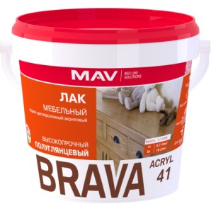 Лак ВД-АК-2041 BRAVA ACRYL 41 мебельный бесцв. п/гл SP 1.0л (1.0кг) арт.075728 фото из интернет-магазина Строймикс