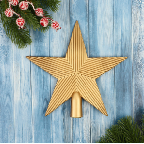 Верхушка елочная BR-7318,золото,18 см ,в пакете фото из интернет-магазина Строймикс