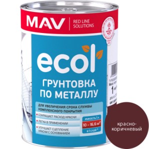 Грунтовка ГФ-021 ЕСОL красно-коричневый 1л. арт 023639 фото из интернет-магазина Строймикс