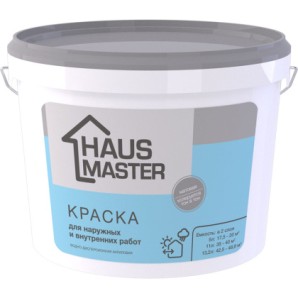 Краска HAUS MASTER белая для наруж. и вн. работ 5,0л (7,0 кг), 276783 фото из интернет-магазина Строймикс