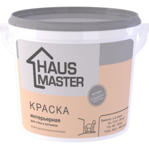 Краска HAUS MASTER белая интерьерная 5.0л (7.0 кг). 154381 фото из интернет-магазина Строймикс