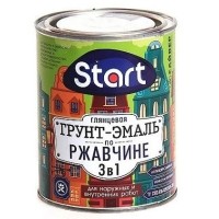 Грунт-эмаль по ржавчине 3в1 Start, желтая, 0,8кг фото в Строймикс