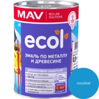 Эмаль ПФ-115 ECOL (1.0л/0.9кг) голубая по металлу и древ. фото в Строймикс