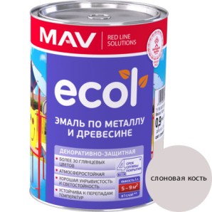 Эмаль ПФ-115 ECOL 1.0 кг (0.9 КГ) слоновая кость по металлу и древесине фото из интернет-магазина Строймикс