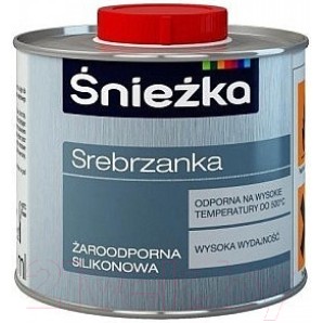 Эмаль жаростойкая Srebrzanka силиконовая серебристая 0.5л. фото из интернет-магазина Строймикс