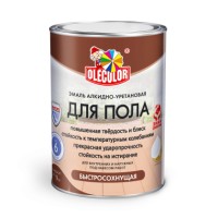 Эмаль OLECOLOR для пола быстросохнущая 1.8 кг. красно-коричневый фото в Строймикс