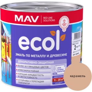 Эмаль ПФ-115 ECOL 1.0 кг (0.9 КГ) по металлу и древесине. карамель фото из интернет-магазина Строймикс