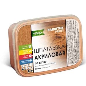 Шпатлевка акриловая по дереву FARBITEX ПРОФИ WOOD 0,8кг/0,5л венге 4300007162 фото из интернет-магазина Строймикс