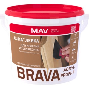 Шпатлевка по дереву BRAVA ACRIL ПРОФИ-1 0.5л/0.7кг дуб 099173 фото из интернет-магазина Строймикс