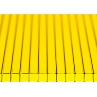 Поликарбонат сотовый желтый 4*1050*1000 фото в Строймикс
