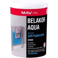 Краска Belakor Aqua для радиаторов белая п/мат 1 л 1,1кг арт 277191 фото в Строймикс
