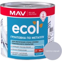 Грунтовка ГФ-021 ECOL по металлу светло-серый 2.0л 2.3 кг 068057 фото в Строймикс