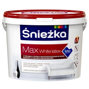 Краска Sniezka MAX white latex белая матовая латексная 10 л фото из интернет-магазина Строймикс