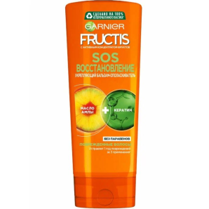 Бальзам-ополаскиватель Garnier Fructis активным концентратом фруктов 387 мл укрепляющий SOS восстановление фото из интернет-магазина Строймикс