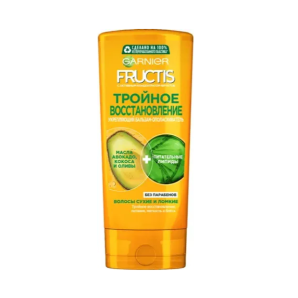 Бальзам-ополаскиватель Garnier Fructis активным концентратом фруктов 387 мл укрепляющий Тройное востановление фото из интернет-магазина Строймикс