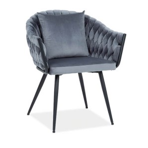 Стул SIGNAL IVO Velvet Bluvel 14 серый/черный IVOVCSZ фото из интернет-магазина Строймикс