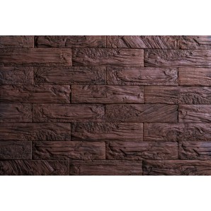 Плиты облицовочные бетонные разнообразной формы и рельефной поверхностью Кирпич древесный-Р-М красный с травлением фото из интернет-магазина Строймикс