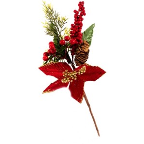 Ветка новогодняя декоративная 35 см (арт. HE2303-1010, код 256624) фото из интернет-магазина Строймикс