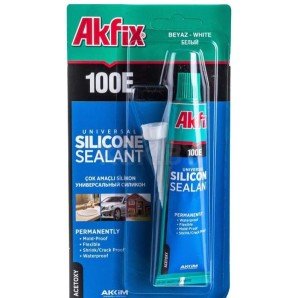 Akfix 100E Силикон в тубах 50мл. Белый (Блистер) фото из интернет-магазина Строймикс