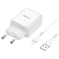 Сетевое зарядное устройство hoco N2 USB белый 28814 фото в Строймикс