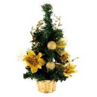 Елка новогодняя декоративная украшенная в горшочке 30 см арт НЕ2303-177 фото в Строймикс