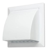 Вентрешетка фасадная STORM 170*170 мм с обратным клапаном и фланцем 100 мм арт KF-1717-F100W фото в Строймикс